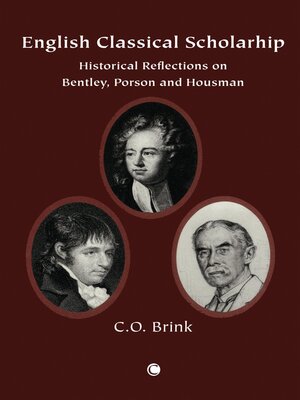 cover image of English Classical Scholarship